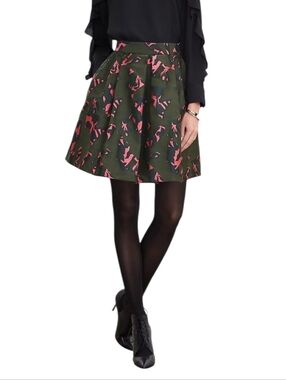Banana Republic green and pink Jigsaw print mini skirt Size 8 NWT